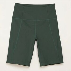 Girlfriend Collective High Rise Bike Shorts Green Size Small Workout Activewear